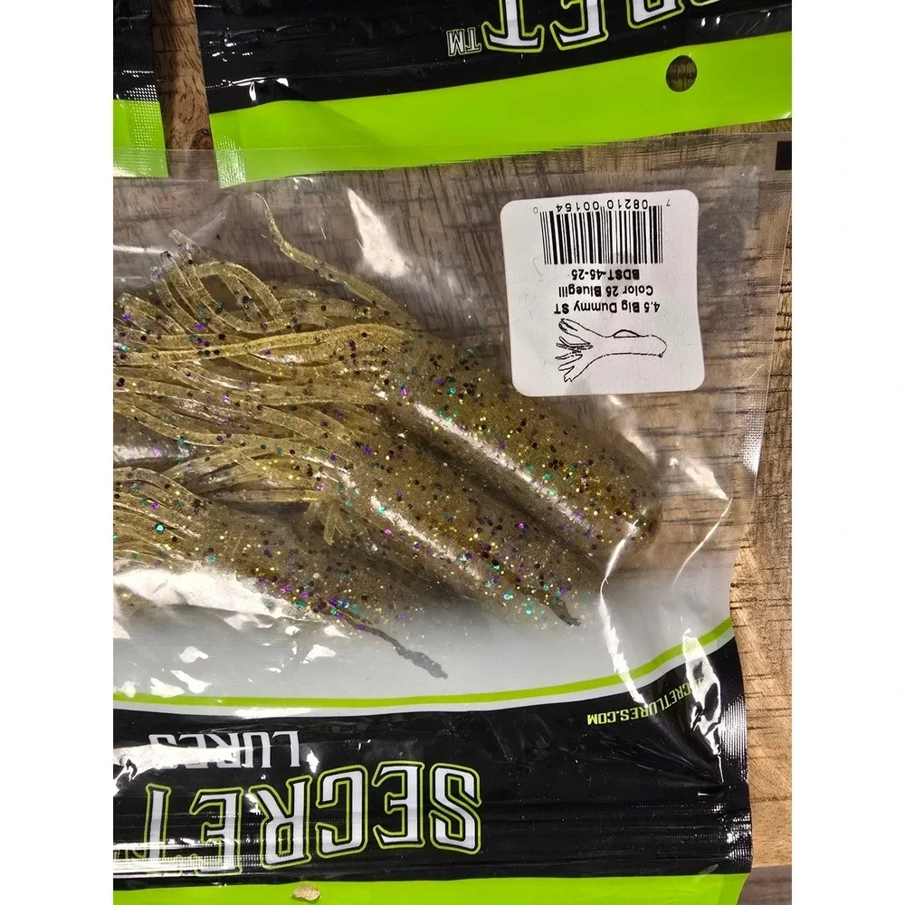 Secret Lures Stupid Tube Big Dummy Bass Fishing Lure‎ Bundle with Jig Heads 5pk
